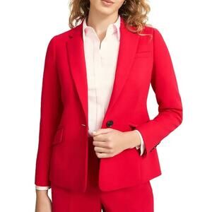 Hobbs London Red Blazer Structured Tailored Suki Jacket Career Chic Size US 12